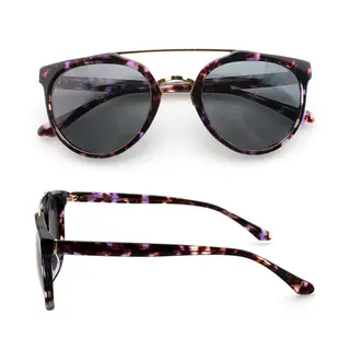 Good Quality Double Bridge Retro Men Mirrored Acetate Sunglasses
